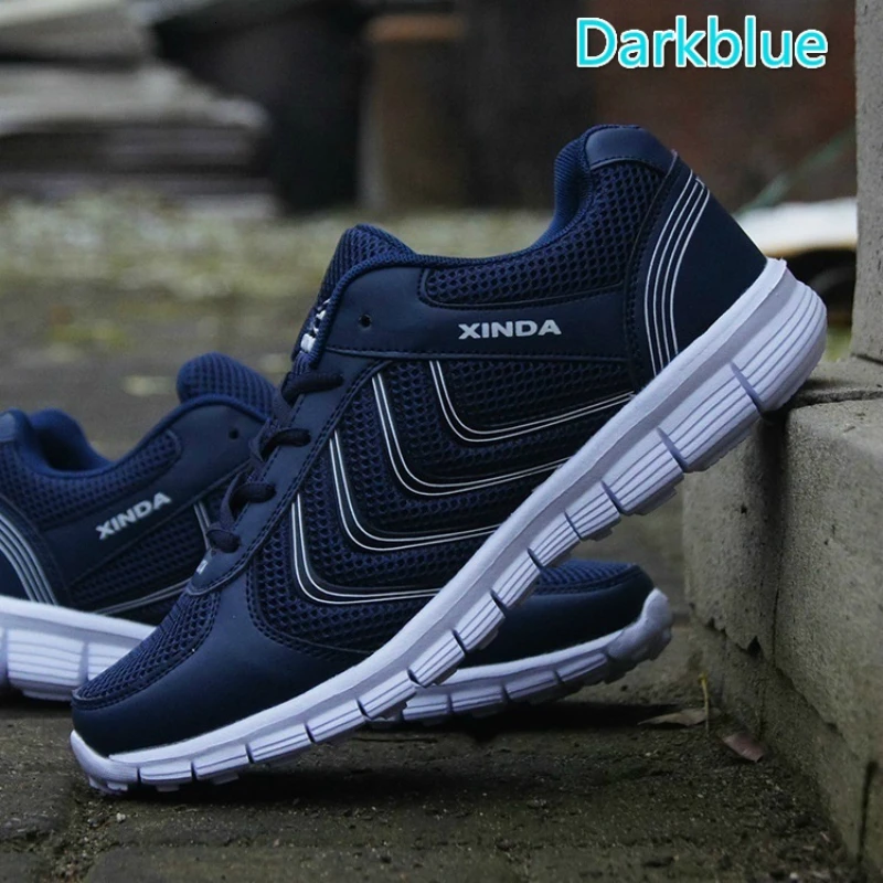 Кроссовки мужские сетчатые суперлегкие дышащие на шнуровке повседневная