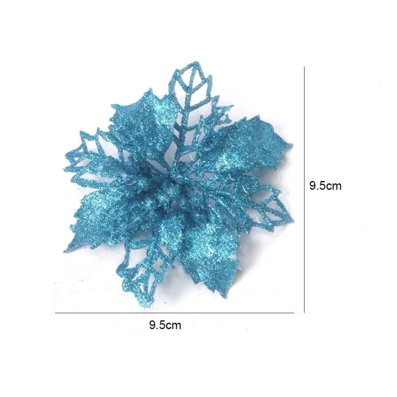 1 шт. новогодние искусственные цветы блестящие пуансеттийские украшения для