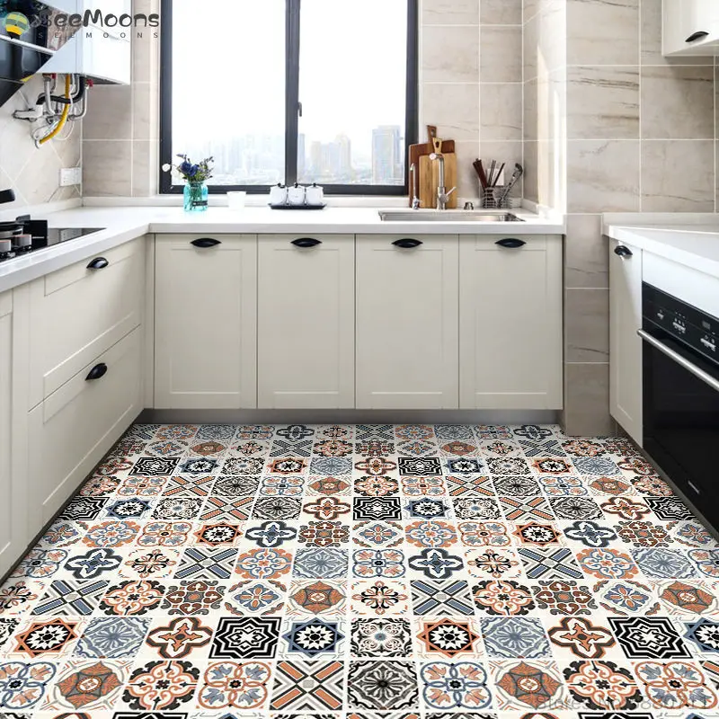 

Thicken floor stickers bathroom kitchen wallpaper living room background wall self-adhesive non-slip wear-resistant PVC stickers