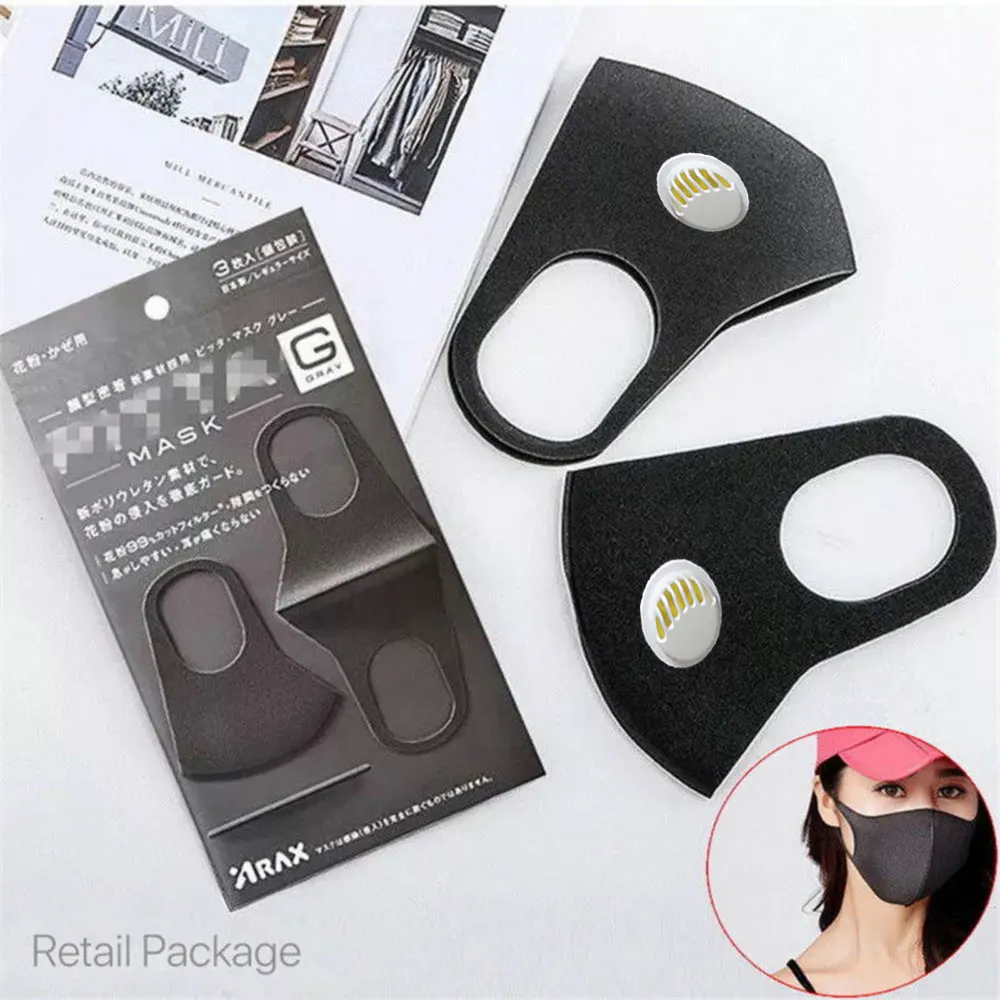 

50/10pcs Men Women Anti Dust Masks Anti PM2.5 Pollution Face Mouth Respirator Black Breathable Valve Mask Filter 3D Mouth Cover