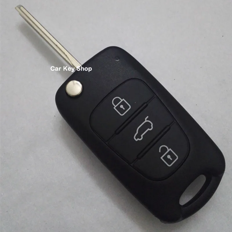 

DAKATU 10PCS 3 Buttons Car Flip Folding Remote Key Shell Blank Case Cover for Kia K2 K5 Replacement Car Remote shell