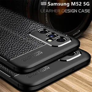 for samsung m52 5g case for samsung galaxy m52 5g cover bumper back shockproof tpu soft leather for fundas samsung m52 5g cover free global shipping
