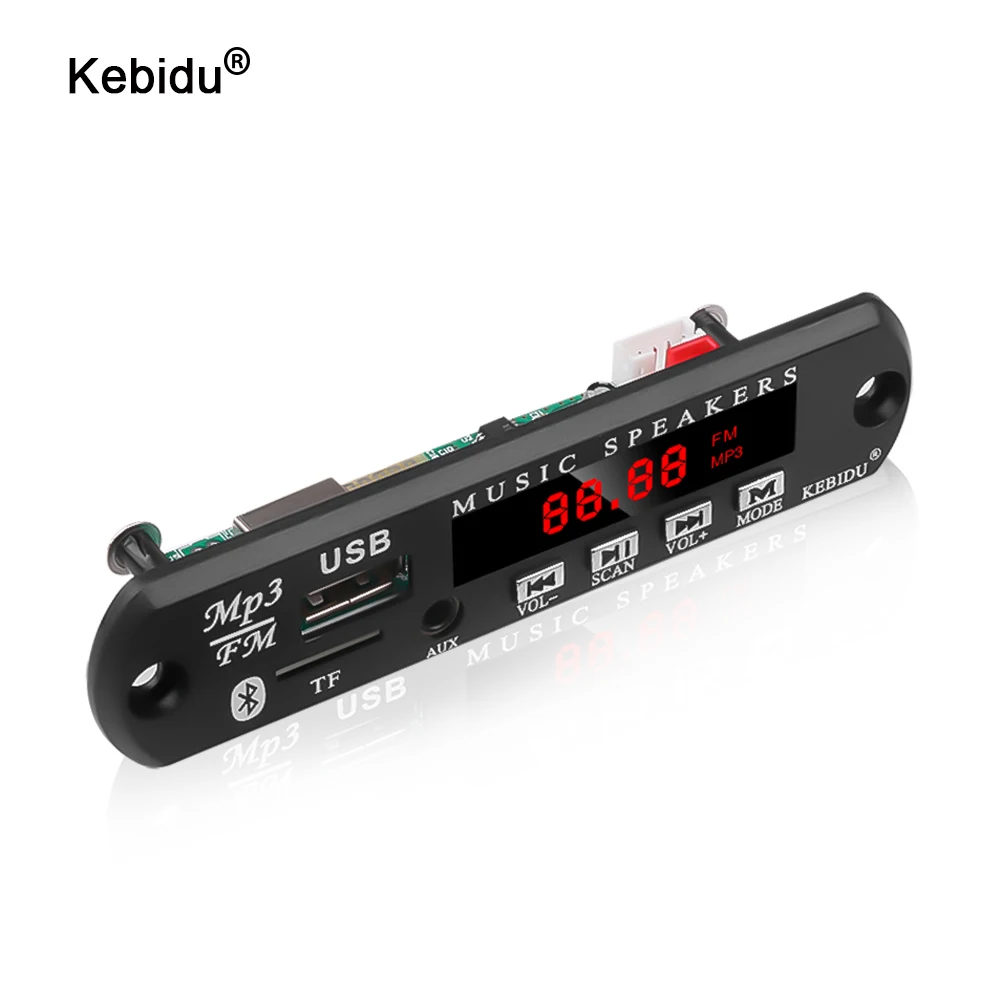 Kebidu новый MP3 плеер DC 12 В 5 в беспроводной Bluetooth аудио модуль WMA декодер плата USB FM TF