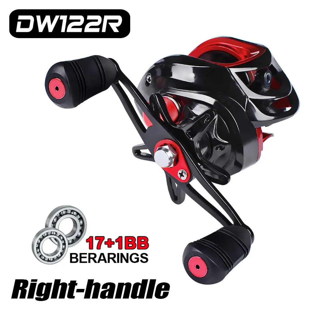 

Metal Fishing Wheel Dual Brake Baitcasting Reel 8KG Max Drag Shallow Deep Spool 17+1BB Fishing Coil Fishing Reel Protective Bag