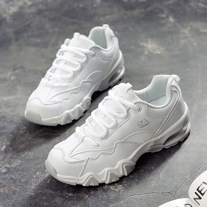 Женские кроссовки белые теннисные туфли женские дышащие кожаные спортивные с