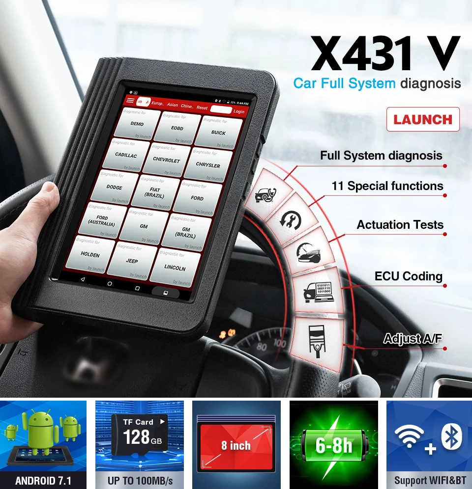 Launch X431 V полная система Авто диагностический инструмент X-431 v 11 сброс службы x431 pro сканер кода obd2 2 года онлайн бесплатное обновление