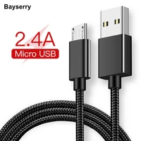 bayserry micro usb cable 2 4a fast charging usb data cable for samsung s21 huawei xiaomi htc phone android tablet charger cable