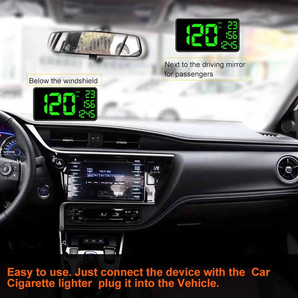 GPS автомобильный измеритель скорости HUD большой экран Универсальный пробега