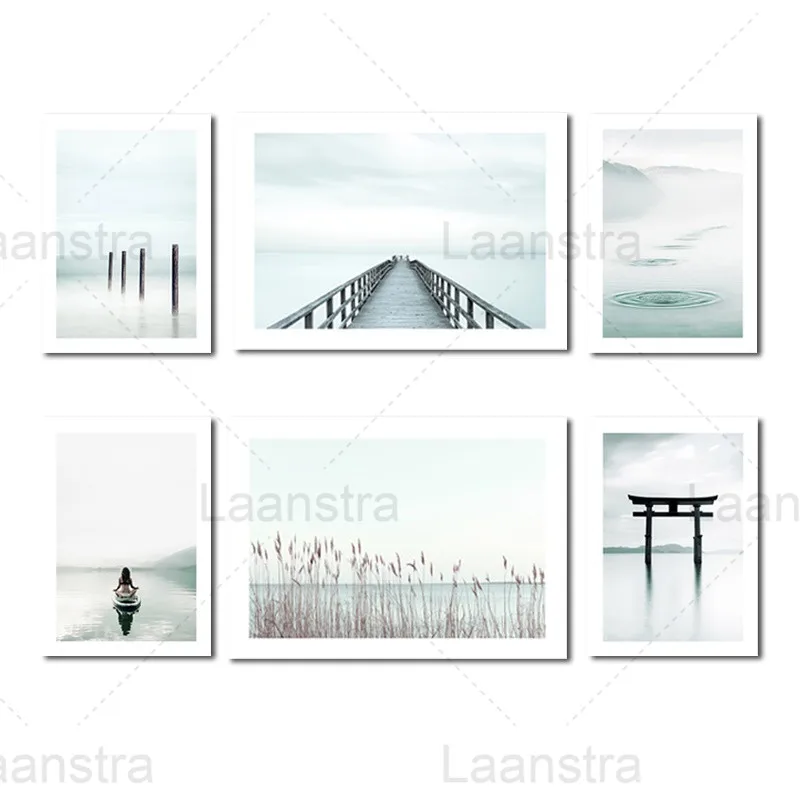 

Elegant and Clear Lake View Canvas Painting Serene Landscape Pictures Home Decor Hd Prints and Posters Bedroom Living Room Yoga