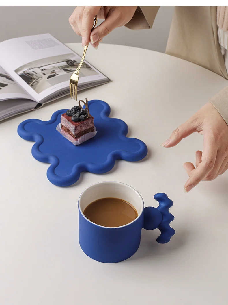 

Ceramic Coffee Cup Ins Water Cup Tea Cup Set Office Household Cup and Saucer Exquisite Personality Mug