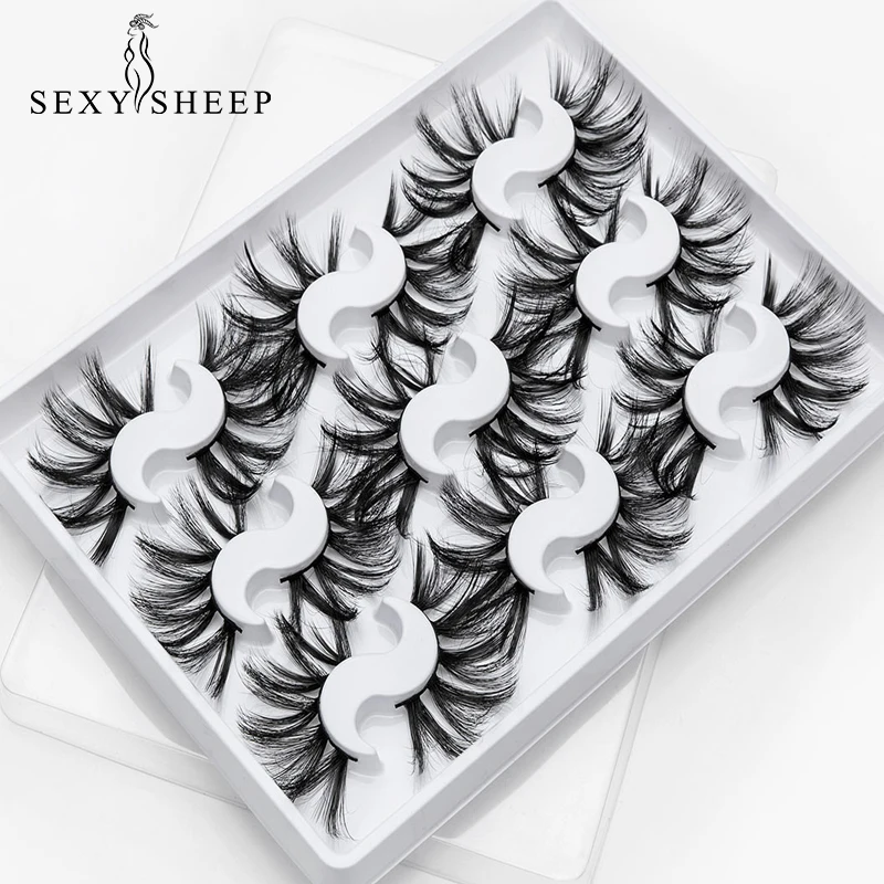 Sexysheep 7/9 пар 25 мм ресницы 3D накладные толстый крест накрест Макияж Наращивание