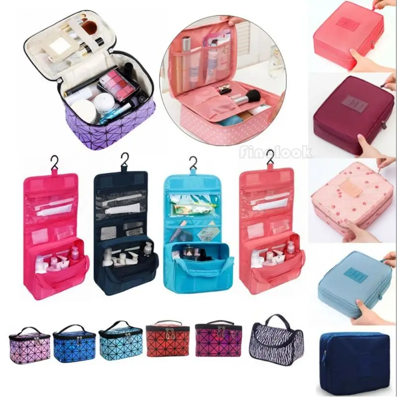 

Ladies Wash Bag Toiletry Cosmetic Travel MakeUp Hanging Folding Organizer AU