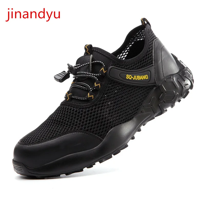

Work Clothes Men Steel Toe Boots Safety Shoes Sneakers Men Breathable Anti Smash Anti Puncture Comfy Working Shoes Man Safety