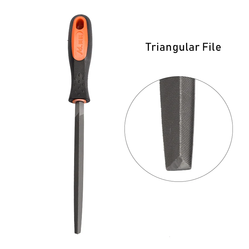 Triangular File 5 шт. набор металлических напильников для металлообработки деревообрабатывающий стальной напильник плоский треугольник круглый квадратный полукруглый " 8" - Цвет: Triangular File