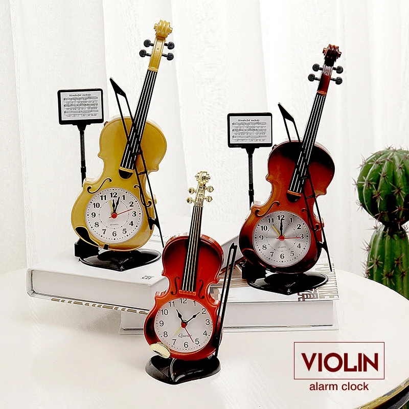 Классический пластиковый будильник с иглой и скрипкой электронный декоративный