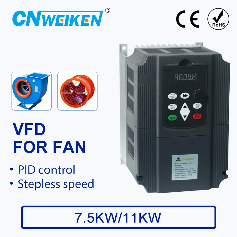 

Speed controller For FAN Motor 380V 7.5KW/11KW 3 Phase Input And Three Output 50hz/60hz AC Drive VFD Frequency Inverter