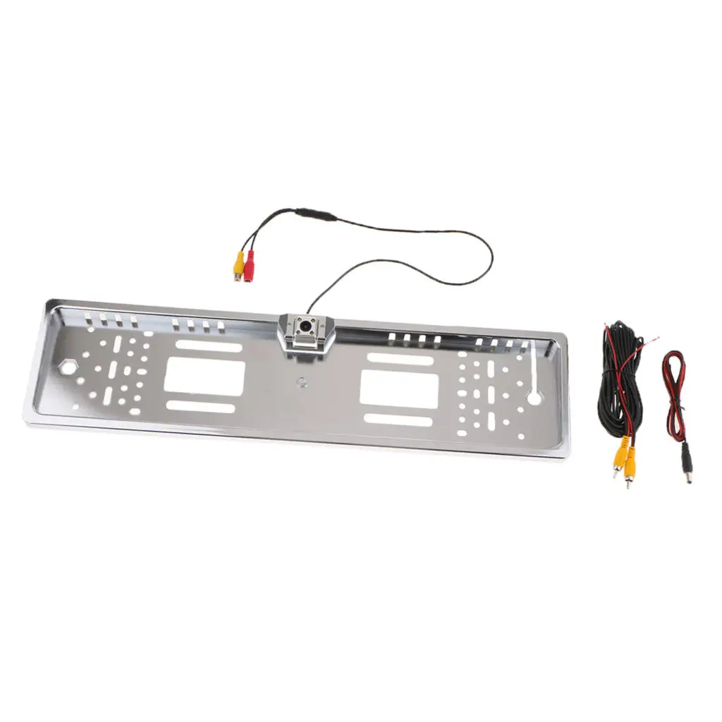 

EU Car License Plate Frame Rear View Reverse Parking Camera 170 Degrees View Field LED Light
