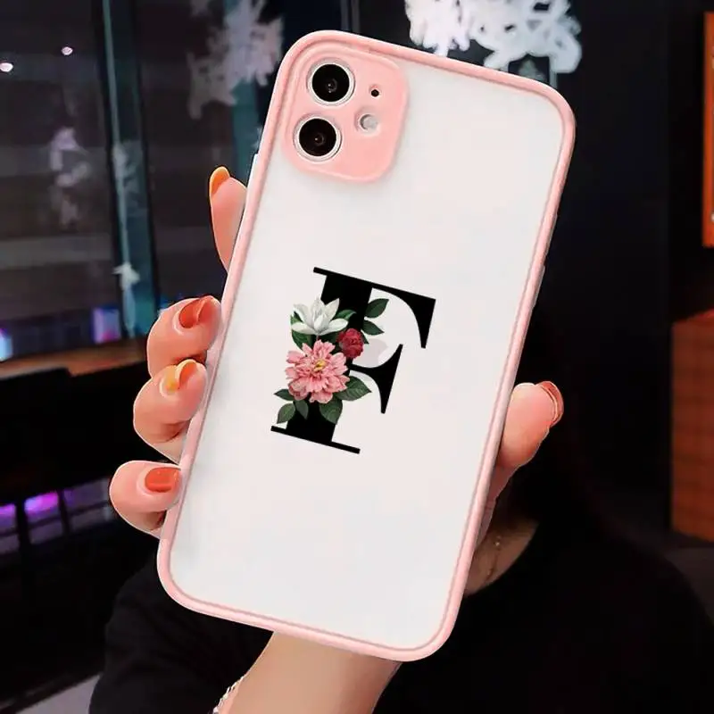 

Alphabet Letter Phone Case Matte For iPhone 12 Mini 11 Pro XR XS Max 7 8 Plus X Hard PC Back Cover