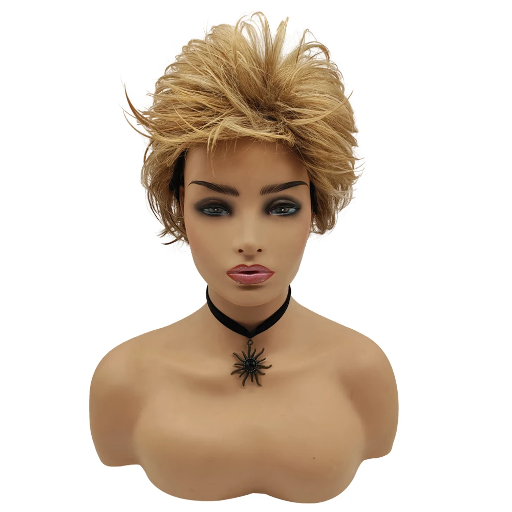 

BCHR короткий блонд синтетический парик натуральные прямые волосы парики для американских африканских женщин