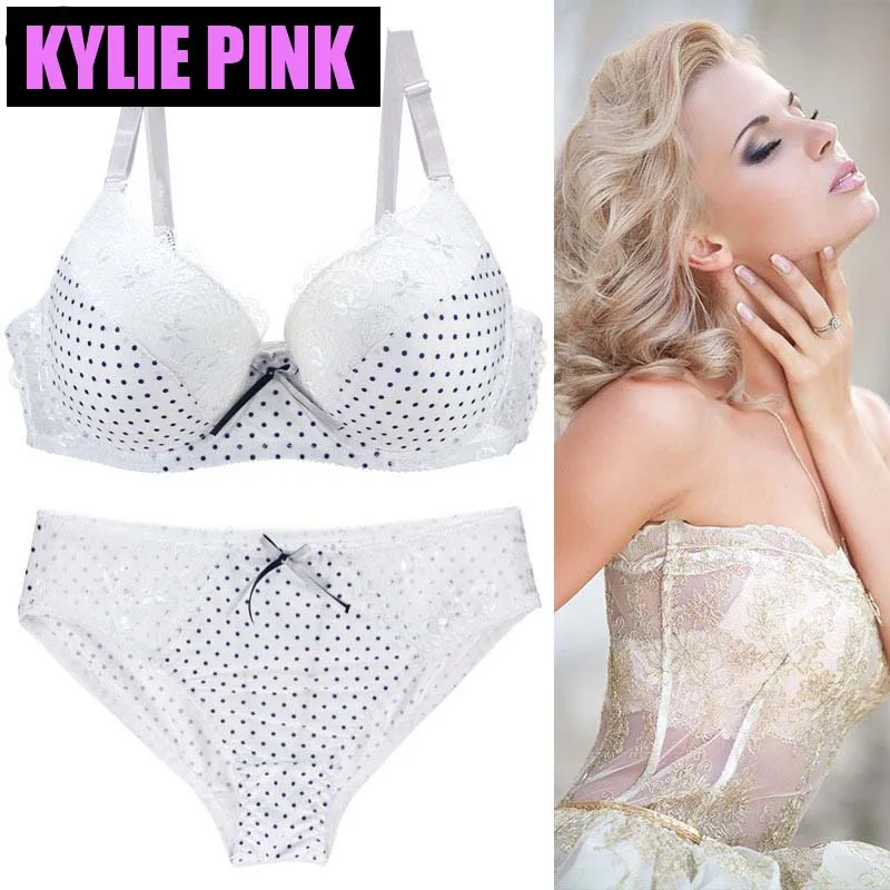 KYLIE розовый женский плюс размер сексуальный бюстгальтер и трусики наборы пуш-ап нижнее белье комплект бюстгальтер нижнее белье Brallete Femma кружевной бюст интимный
