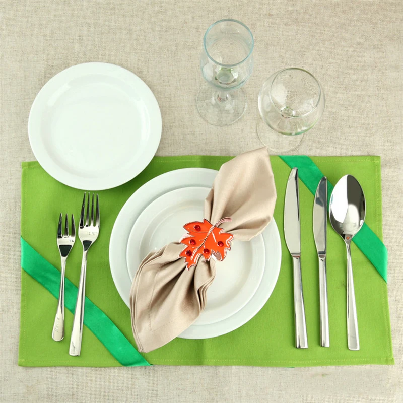 Кольца для салфеток в виде кленового листа украшение кухни с подвеской листьев