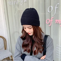 knitted winter hats for women and men solid wool beanies warm thick fashion cap korea designer bonnets