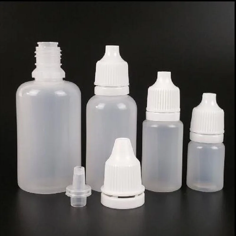 

10Pcs 10 ML 1/3 OZ Plastic Childproof Dropper Bottles Oil Lotion Refillable Bottle