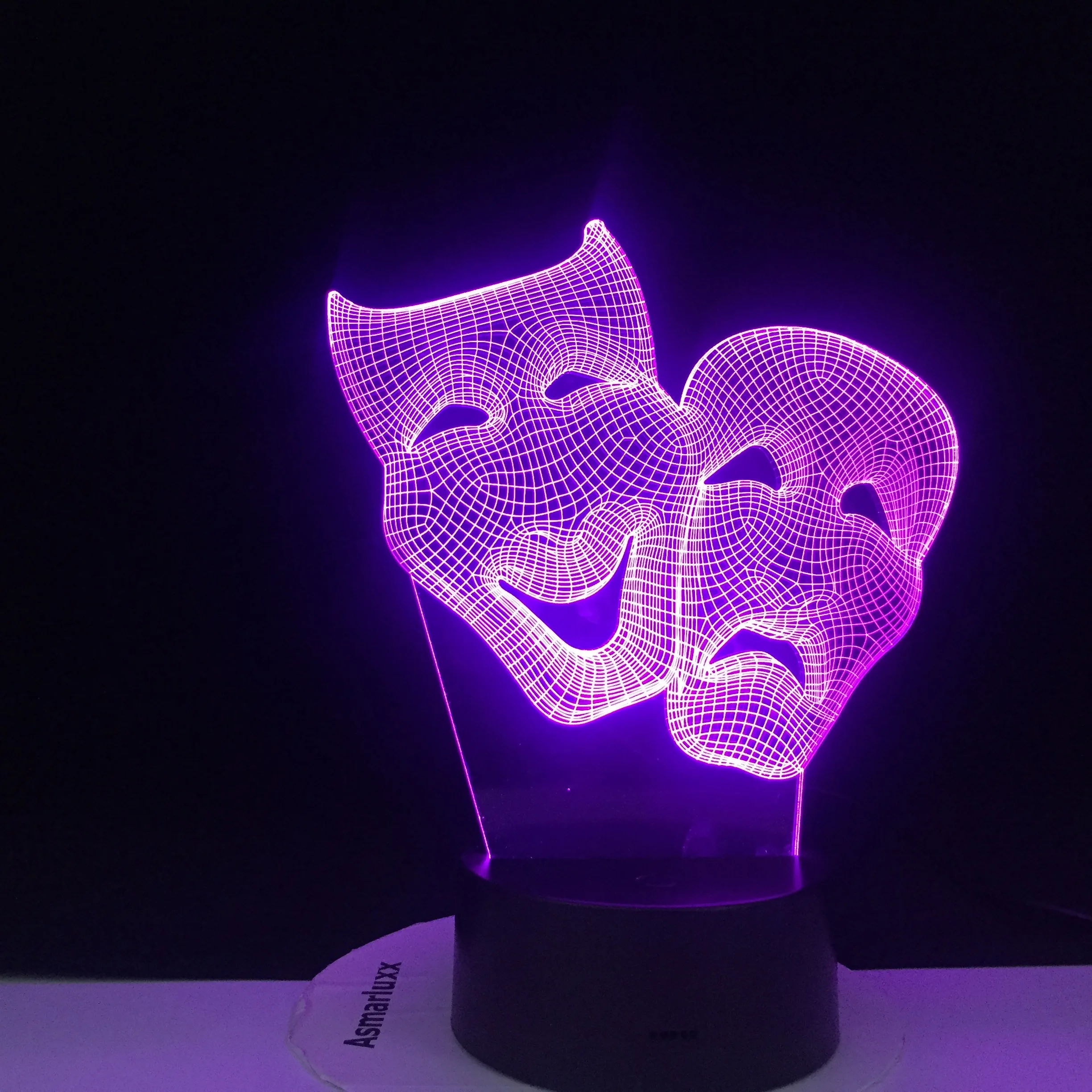 Фото Смешная маска украшение для спальни красочный креативный 3D ночной светильник Смешная маска украшение для спальни красочный креативный 3D ночной светильник
