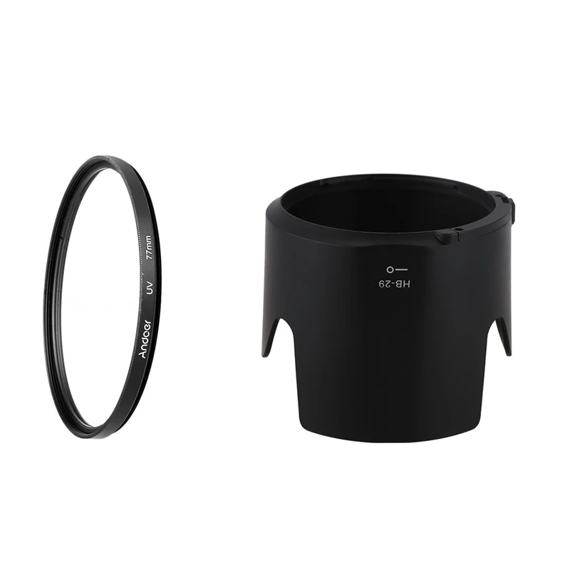 1 Pcs 77Mm Uv Ultra-Violet Filter Lens For Canon Nikon Dslr Camera &amp Hb-29 Hood 70-200Mm | Электроника