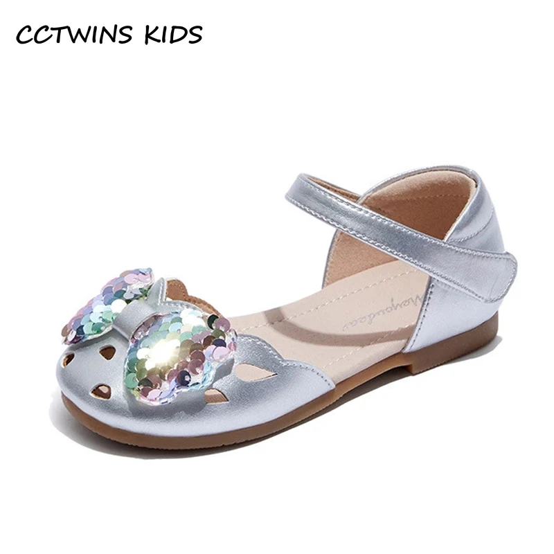 

Kids Sandals 2021 Summer Children Fashion Princess Beach Shoes Baby Little Girls Brand Soft Sole Toddler Glitter Bowtie Pink