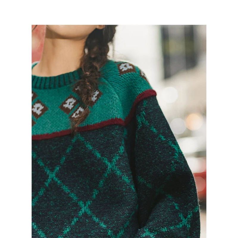 INMAN зима 2019 Новое поступление литературный жаккардовый пуловер с круглым вырезом