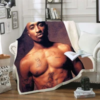 2pac tupac 3d printed fleece blanket for beds thick quilt fashion bedspread sherpa throw blanket adults kids 02