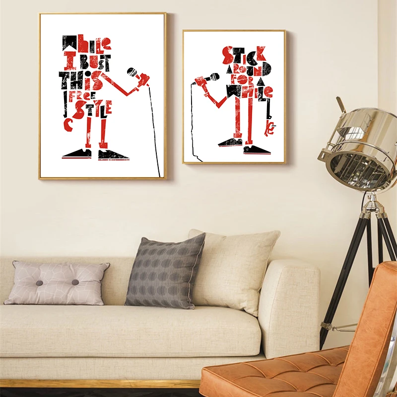 Постер в скандинавском стиле с изображением музыкальных инструментов | Дом и сад