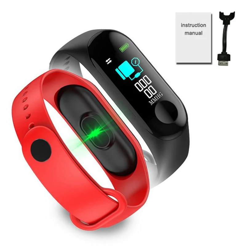 

2020 Portable Men And Women Waterproof Smart Color Screen Watch Heart Rate Monitor Monitoring Health Tracker Sports Bracelet