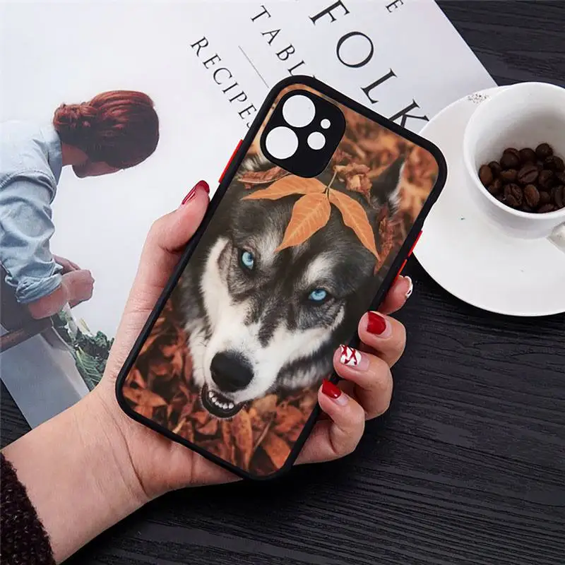 

husky cute funny dog animal Phone Case matte transparent For iphone 7 8 11 12 plus mini x xs xr pro max cover