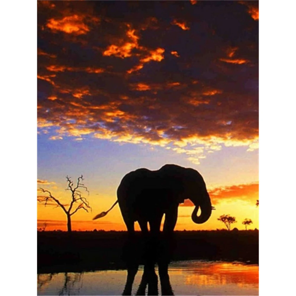 

Landscape Elephant Animal DIY 5D Full Diamond Painting Diamond Mosaic Diamond Embroidery Complete Kit Home Needlework