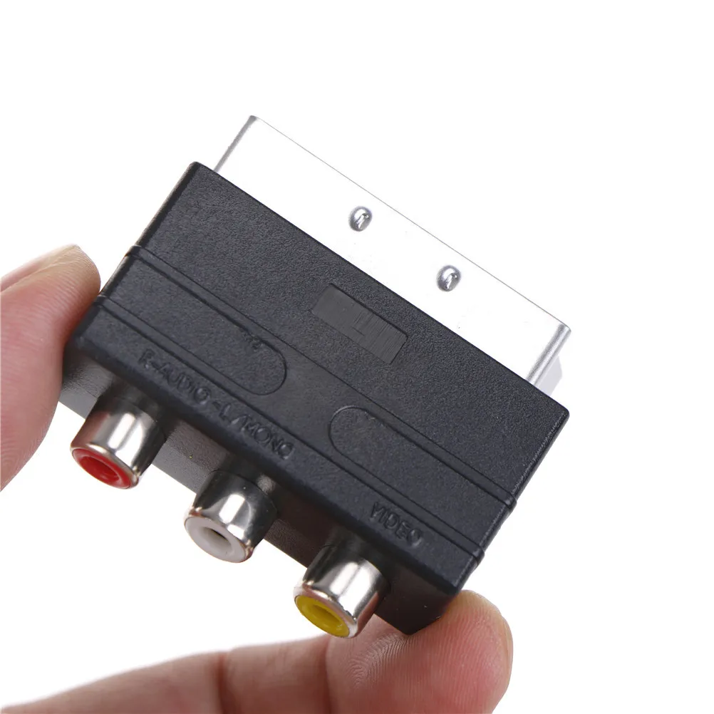Переходник Scart на 3 RCA S-Video Композитный адаптер для телефона конвертер AV TV Audio видео