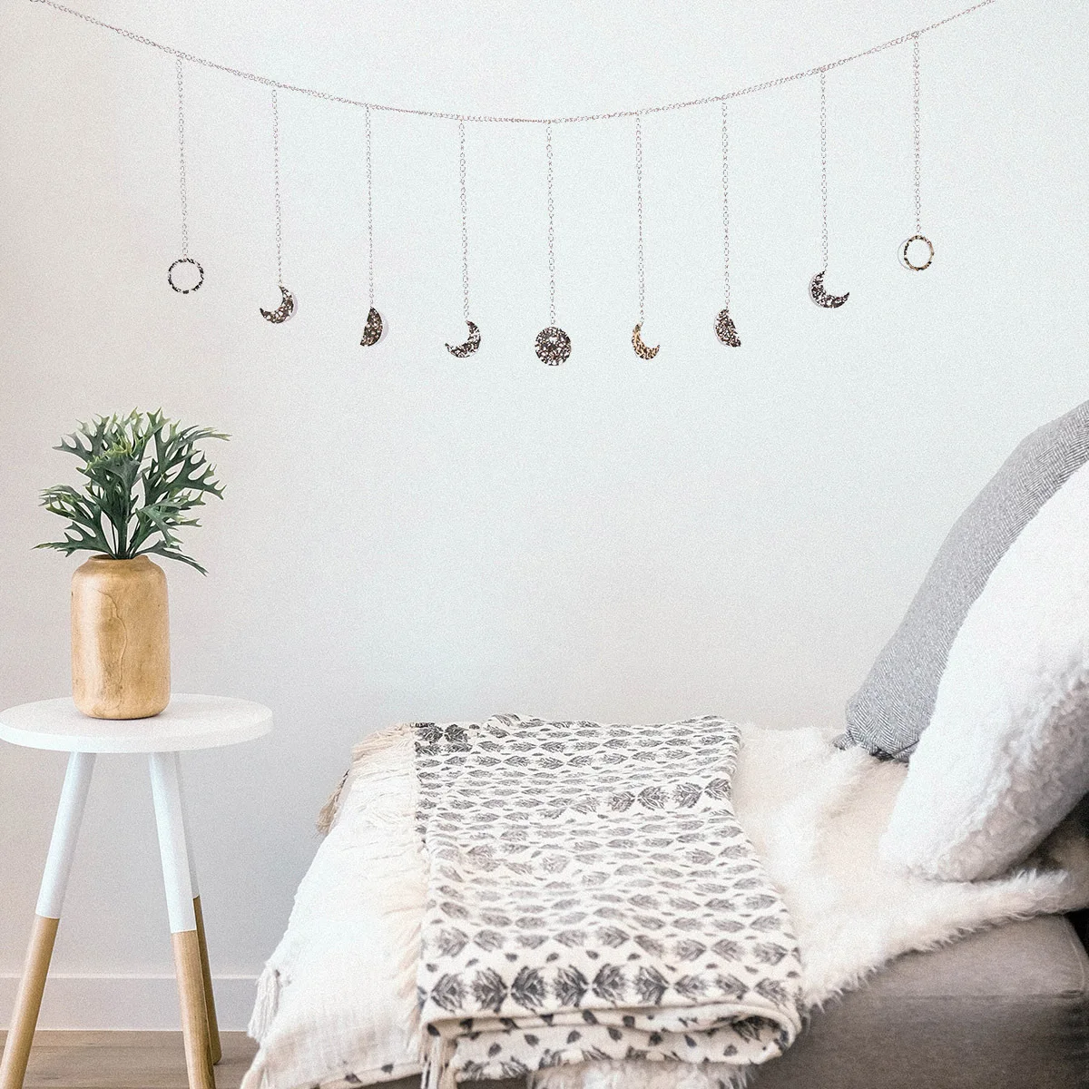 

Железный лист, искусственное расстояние, украшение для дома, настенное украшение, цепочка с полумесяцем, украшение для стен