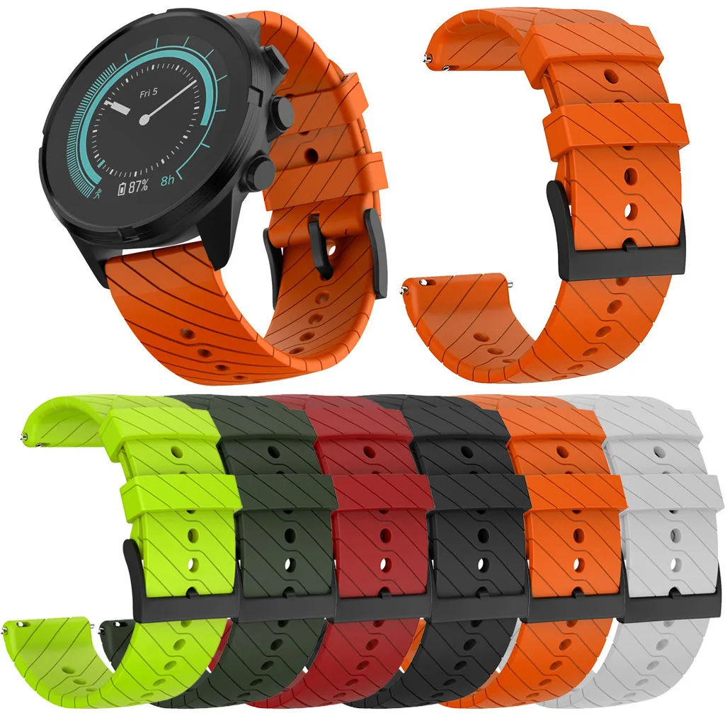 

2021 New Sports Soft Silicone Replacement Band Strap For Suunto 9/9 Baro Watch Bracelet Strap Watch Wrist Belt 6 Colors 19nov06