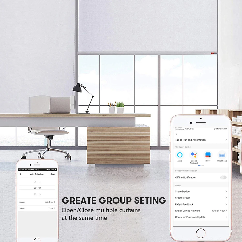 

AVATTO Smart Motorized Chain Roller Blinds,Tuya WiFi Remote Voice Control Shade Shutter Drive Motor Work With Alexa/Google Home