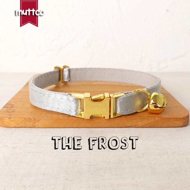 

MUTTCO retail with platinum high quality metal buckle collar for cat THE FROST design cat collar 2 sizes UCC112B