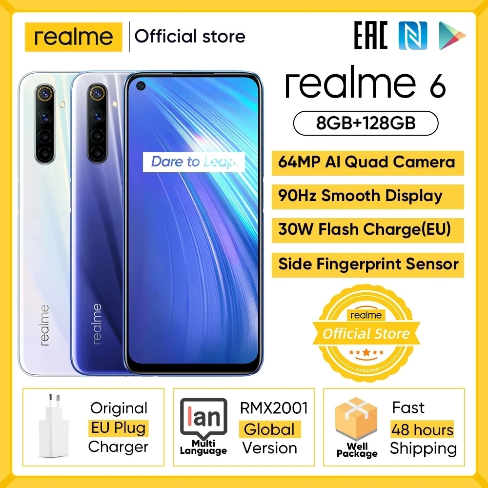 Смартфон Realme 6 8 ГБ+128 ГБ | Мобильные телефоны и аксессуары