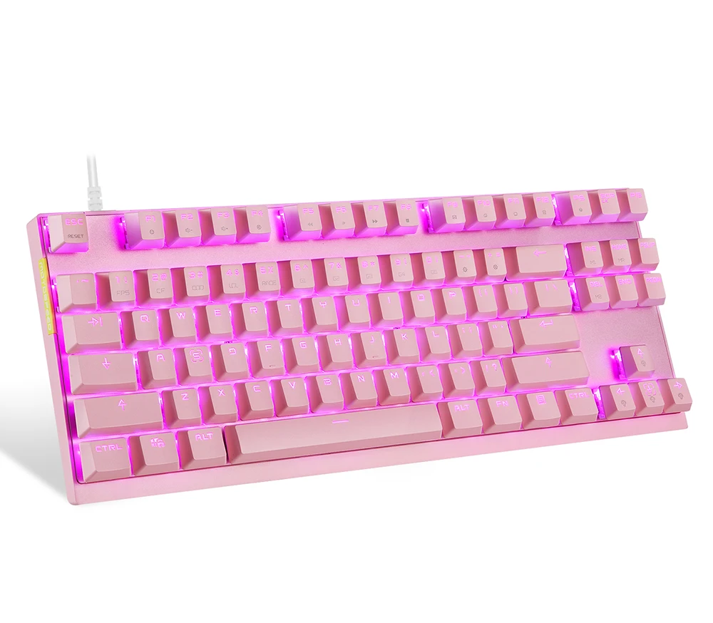 Английская/Русская игровая RGB механическая клавиатура светодиодный USB Проводная 87 клавиш Лазерная эргономичная клавиатура для ПК компьютерный геймер