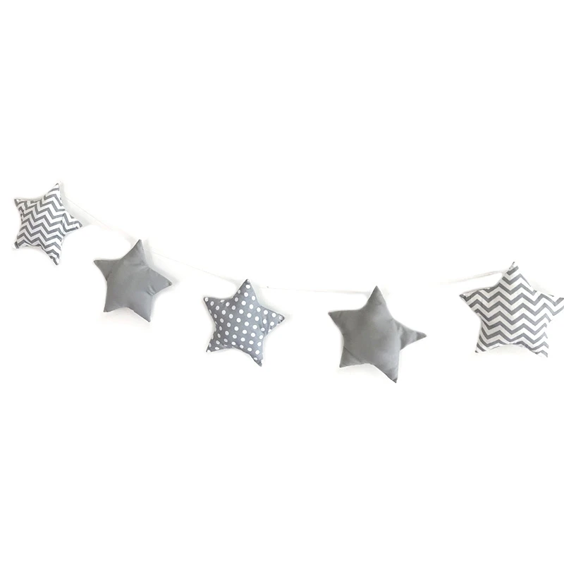 

Nordic Baby Room Handmade Nursery Star Garlands Christmas Kids Room Wall Decorations Photography Props Gray