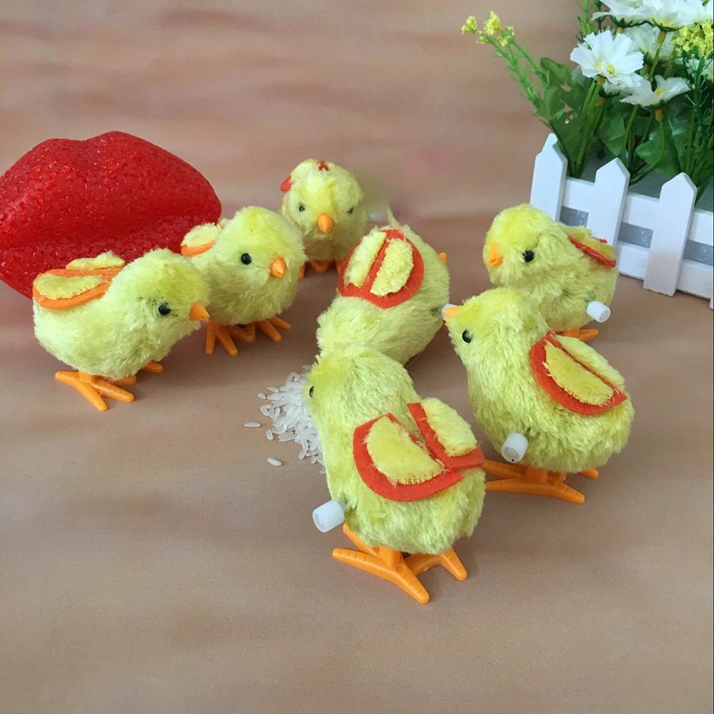 1PCS Cute Plush Wind Up Chicken Kids Educational Toy Clockwork Jumping Walking Chicks Toys For Children Baby Gifts