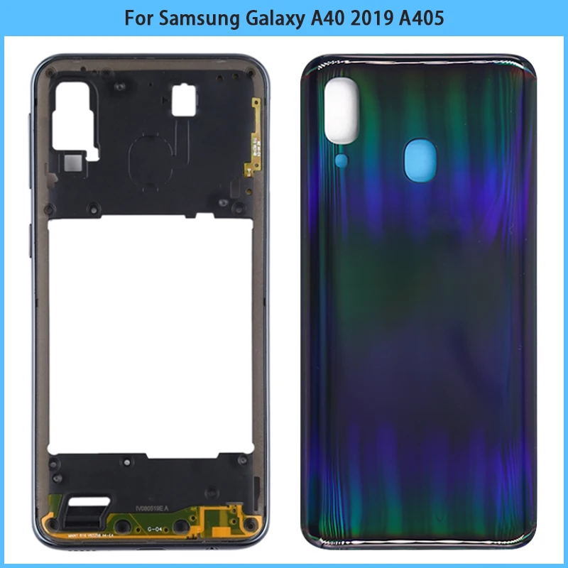 Для Samsung Galaxy A40 2019 A405 SM A405F A405DS средняя рамка задняя крышка + корпуса Корпус