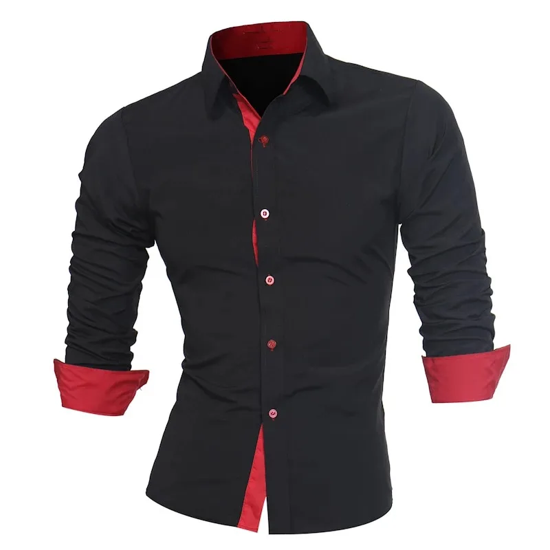 

Men Shirt 2021 Male High Quality Long Sleeve Shirts Casual Slim Fit Black Man Dress Shirts Plus Size 4XL