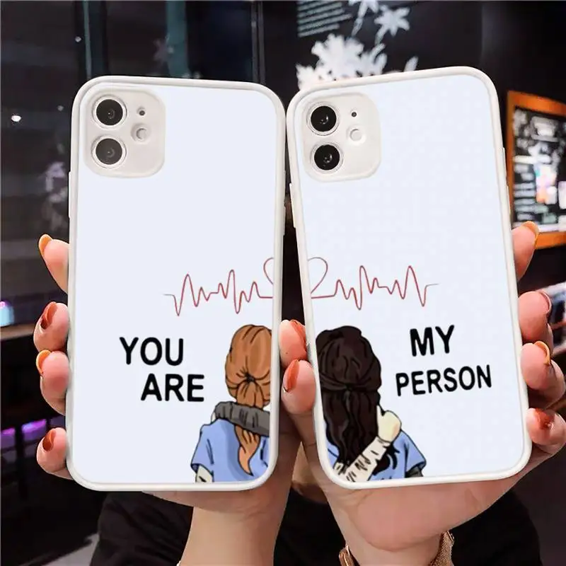 greys anatomy Phone Case For iPhone 12 11 Mini Pro XR XS Max 7 8 Plus X Matte transparent White Cover