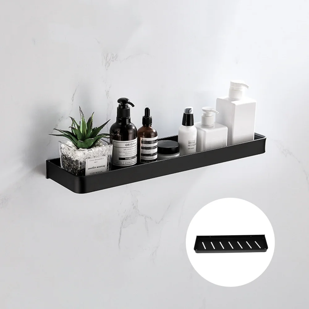 

1 Set Storage Rack Adhesive Rack Bathroom Kitchen Wall-mounted Rack (30CM)