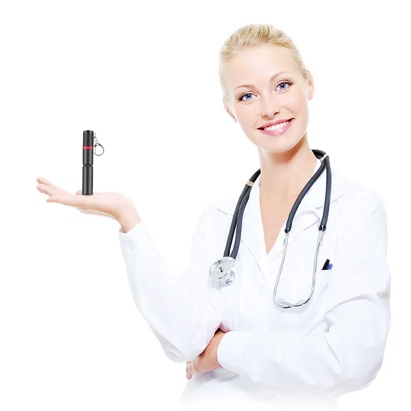 Яркая портативная ручка-брелок фонарик карманный светодиодный ручка-зажим